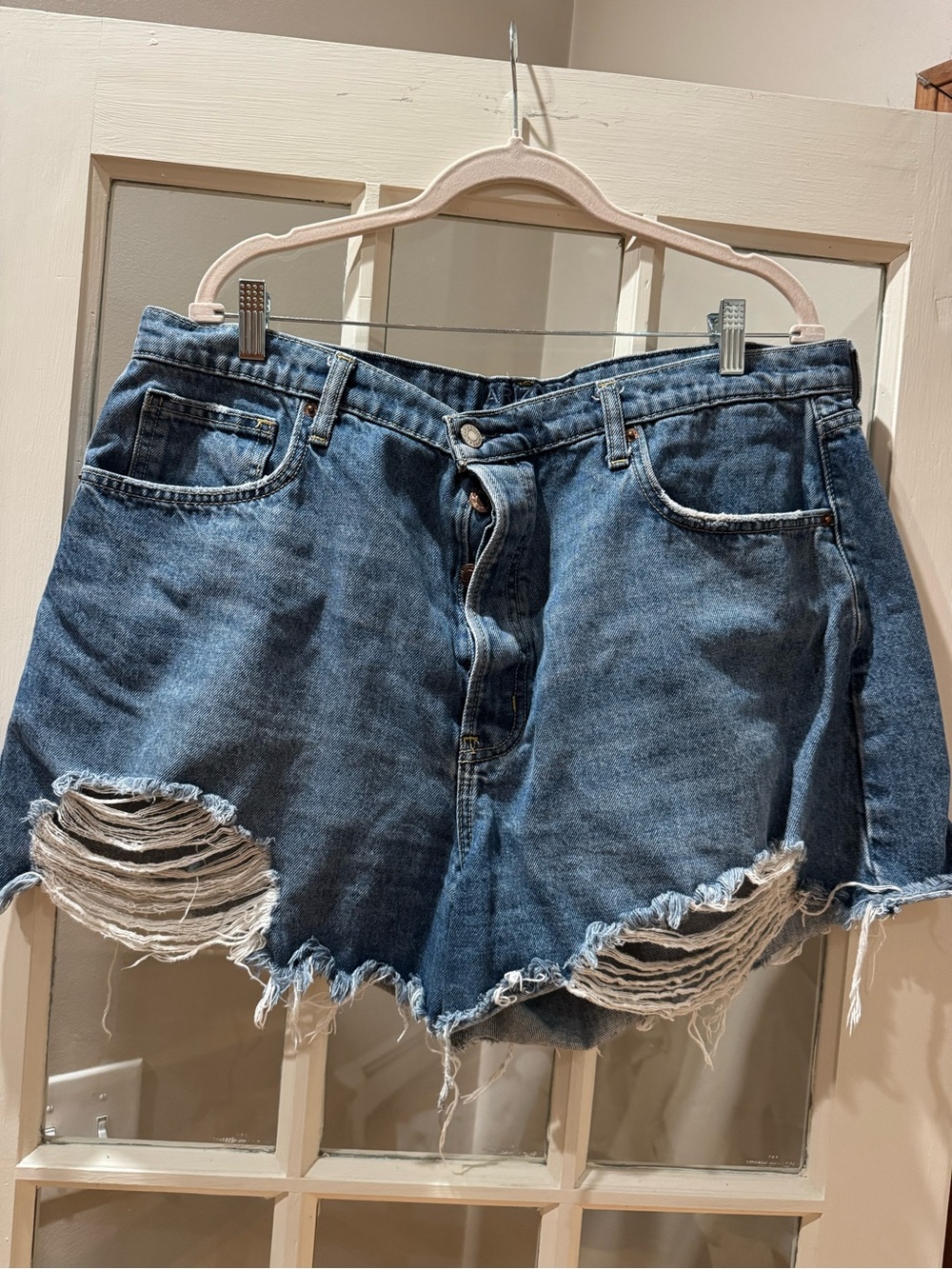 Arizona Jean Company Distressed Blue Denim Cutoff Shorts